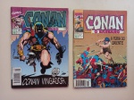 Revista em Quadrinhos Conan. O Bárbaro. Editora Abril Jovem. Nºs 28 e 37. Bom estado de conservação. Nº 28 Sem os grampos.