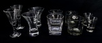 DEMI CRISTAL - Lote de 10 copos e taças diversos modelos, divididos em 5 pares. Maior 13 cm e menor 7 cm.