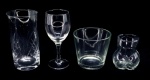 DEMI CRISTAL - Lote de 4 copos e taças diversas. Maior 13,5 cm e menor 7,5 cm.