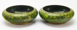 CLOISSONE - Par de bowls em floral cor predominante verde. Med. 6x16 cm.