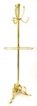 DEIVEROS - Belo cabideiro em metal dourado, com 3 ganchos superiores, parte central com calceiro. Med. 157x46 cm.