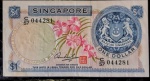 SINGAPURA 1 DOLAR 1967 / 1972 FLOR DE ESTAMPA .VALOR ESTIMADO EM CATALOGO PARA FE 50 DOLARES ( 290,00 REAIS )