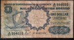 MALAYA AND BRITISH BORNEO 1 DOLAR  1 MARÇO DE 1959. VALOR ESTIMADO EM CATALOGO 50 DOLARES ( 290,00 REAIS )