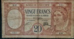 NOVA CALEDONIA 20 FRANCOS N/D ( 1929 ) . VALOR ESTIMADO EM CATALOGO PARA MBC 40 DOLARES ( 232,00 REAIS ) ESCASSA