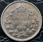 CANADA 5 CENTS 1913 PRATA .925% 1.13 GRAMAS, 15.5 MM .