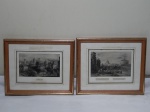 "Brescia" e "Ponte de St. Angelo, Rome" Duas litografias, 15 x 20cm. Emolduradas com vidro, 26 x 32 e 27 x 32cm.