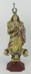 Nossa Senhora da Conceição - Imagem mineira do sec. XIX, em madeira policromada. Coroa filigramada em metal. Alt. com coroa 35,5 cm.
