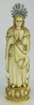 Nossa Senhora - Excepcional imagem de coleção em marfim Indo português de Goa, do séc. XVIII. Alt. 19,5 cm.