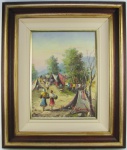 LEUNAM (MANUEL SANTOS) - ACAMPAMENTO CIGANO - OST - 40X30 cm. Pintor Português.