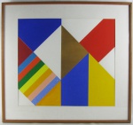 JOHN NICHOLSON - GEOMÉTRICO - ACRÍLICO E GUACHE SOBRE PAPEL - 48X52cm.
