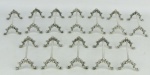 Doze descansos para talher em metal espessurado a prata, com marca da manufatura Wolff, decorados com trabalhos de folhas e volutas. Med. 2,5x8,5x4cm.