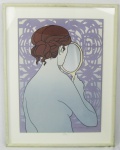 JUAREZ MACHADO - JOVEM NO ESPELHO - SERIGRAFIA SOBRE ESPELHO - 69X48cm.