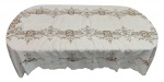 Toalha de mesa da Ilha da Madeira, de banquete, com bordados. Med. 3,08x1,64cm.