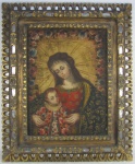 ESCOLA CUSQUENHA - NOSSA SENHORA COM MENINO JESUS - OST - 51X38cm.