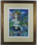 MARTINOLLI - PRINCESA DOS MARES - TECNICA MISTA SOBRE CARTÃO - 41X30cm.
