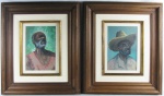 REINALDO MANZKE - ANCIÕES - AQUARELA - 28X19cm. 2 peças.