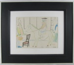 PICASSO - FIGURAS COM CAVALO - SERIGRAFIA - 24X31cm. Assinado de próprio punho. Tiragem 13/100.