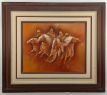 SATYRO MARQUES - FORMAÇÃO DE LANCEIROS (SÉRIE ÉPICA) - OSTCM - 40X50cm. Dat. 95
