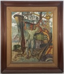 SIGAUD - AS REDES DO CAIS DO PORTO - PINTURA A CASEINA SOBRE CARTÃO - 60X50cm. Dat. 1978.