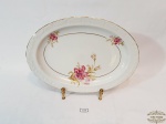 Travessa Oval em Porcelana Maua Floral Friso Ouro. Medida 19 cm x 27,5 cm.