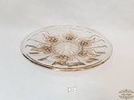 Prato de Bolo Vidro Moldado Decorado Cachos de Uva. Medida: 30 cm diametro
