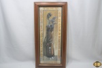 Gravura de tacos de golf for the soul, do artista Fisk, com moldura em madeira. Medindo a moldura 69cm x 33cm.
