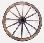 Antiga Roda de carroça em madeira e ferro. Med. Diâm. 74 cm.