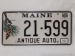 Linda placa americana de automóvel do estado do Maine, especial para carros antigos. medindo 15,5 x 30,5 cm
