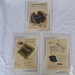 MEMORABILIA DE MÁQUINAS DE ESCREVER - Três antigas propagandas da Revista Seleções, dos anos de 1953 (Smith-Corona e Halda) e de 1967 da Olivetti, já recortadas e coladas em Paspatur para serem emolduradas.