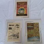 MEMORABILIA DA VIAÇÃO COMETA e seus antigos ônibus - Três antigas propagandas da Revista Seleções, dos anos de 1951, 1953 e 1954, já recortadas e coladas em Paspatur para serem emolduradas.