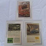 MEMORABILIA AUTOMOBILÍSTICA - DKW-VEMAG - Três antigas propagandas da Revista Seleções, dos anos de 1965 (duas) e de 1966, já recortadas e coladas em Paspatur para serem emolduradas.