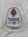 Luminoso americano da Cerveja Natural Light, funcionando; aprox. 39 x 31,5 x 8,5cm, em ótimo estado