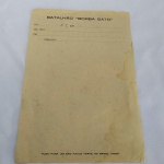 MILITARIA (R07) - FOLHA DE MEMORANDO em branco, do BATALHÃO `BORBA GATO`, com as inscrições na parte inferior TUDO PARA UM SÃO PAULO FORTE NO BRASIL UNIDO.