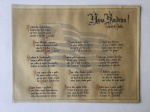 MILITARIA - Revolução de 1932 - Iluminura do poema, Nossa Bandeira, de Guilherme de Almeida em papel antigo, medindo 31,5 x 24 cm. Trata se de uma belíssima arte, digna de ser enquadrada.