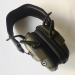 MILITARIA - Abafador de som para prática de tiro, completo com eletrônica. Fabricado pela Honeywell.