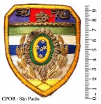 Militaria - Excelente patch de ombro do CPOR de São Paulo. Bordado com fios metálicos, dourado e prata. Peça em excelente estado de conservação e totalmente utilizável. O bordado mede 9,5 cm de altura e 7,5 cm de largura.