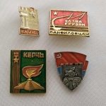 6. (4) Pins Soviéticos comemorativos à Vitória na Segunda Guerra Mundial.