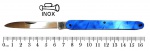 Colecionismo/canivete - Canivete da Marca Corneta, com talas plásticas na cor azul. Lâmina em excelente estado de conservação (pode-se dizer sem uso). Mola forte e canivete totalmente operacional. O canivete mede 16,5 cm aberto e lâmina com 7,6 cm de comprimento.