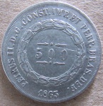 BRASIL - IMPÉRIO - 500 RÉIS - 1865