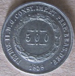 BRASIL - IMPÉRIO - 500 RÉIS - 1858