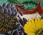 A Cássia - Belíssimo óleo sobre tela, "Peixe com Banana". Assinado no C.I.E. Obra med. 120x146cm. Retirada em Angra dos Reis - RJ - Não pode ser enviado pelos Correios.