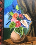 Emiliano di Cavalcanti - vaso de flores  - óleo sobre tela assinado inferior direito medidas 22x 27 (Vendido na categoria atribuído )