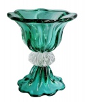 Grande e magnífico MURANO em doublecolor verde e translúcido com efeitos de micro bolhas e elegantes e imponentes contornos. Medida 36 de diâmetro e 42 CM DE ALTURA. NÃO PODE SER ENVIADO PELOS CORREIOS.