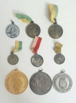 Nove medalhas militares e metais diversos, a maior med,  52 mm de diâmetro.