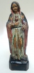 IMAGEM SACRA- Belíssimo imaginário representando NOSSA SENHORA, peça executada em madeira ricamente policromada,  med. 20 centímetros.