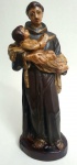 ARTE SACRA  - Antigo imaginário representando SANTO ANTONIO,  executado em terracota policromada, med. 31 centímetros.