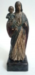 IMAGEM SACRA- Antigo imaginário representando NOSSA SENHORA DA APRESENTAÇÃO, peça executada em madeira policromada, med. 23,5 centímetros.