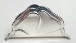 EBERLE - Porta guardanapo em metal prateado,  med. 7 x 13 x 3 centímetros.