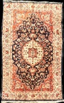 TAPETE ORIENTAL - Tapete feito a mão em lã sobre algodão original da Caxemira Índia, med. 1,55 x 0,95