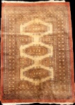 TAPETE ORIENTAL - Tapete feito a mão em lã sobre algodão, original da cidade de Murí no Paquistão, med. 90 x 64